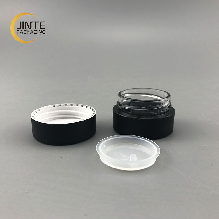 2020 Cosmetics Packaging And Container, 10g 15g Empty Matte Black PETG Lip Scrub/Balm Jar With Lid