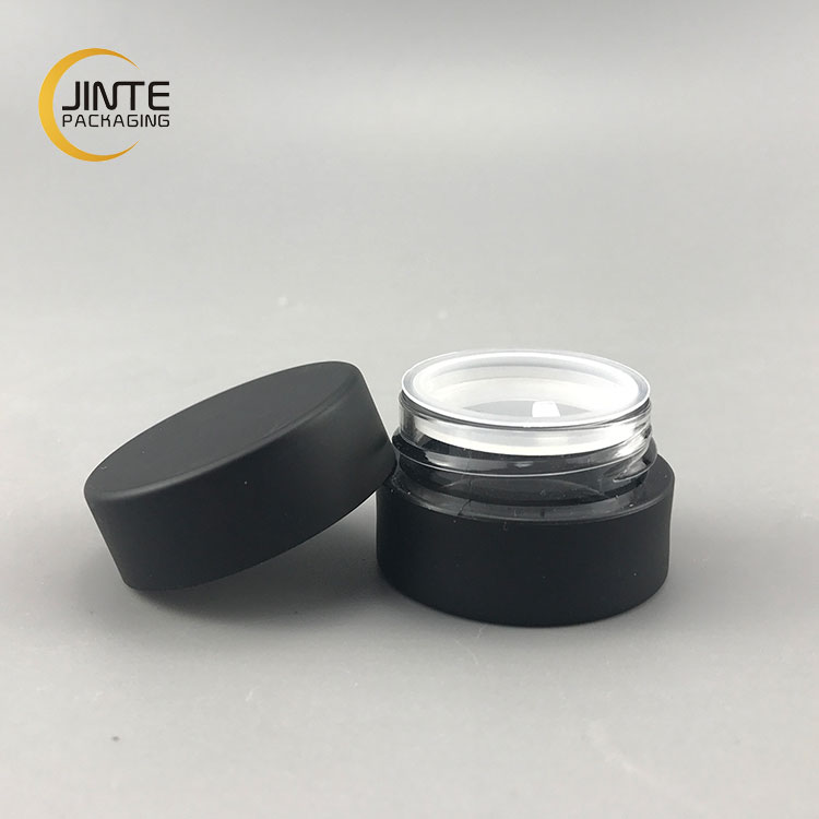 2020 Cosmetics Packaging And Container, 10g 15g Empty Matte Black PETG Lip Scrub/Balm Jar With Lid