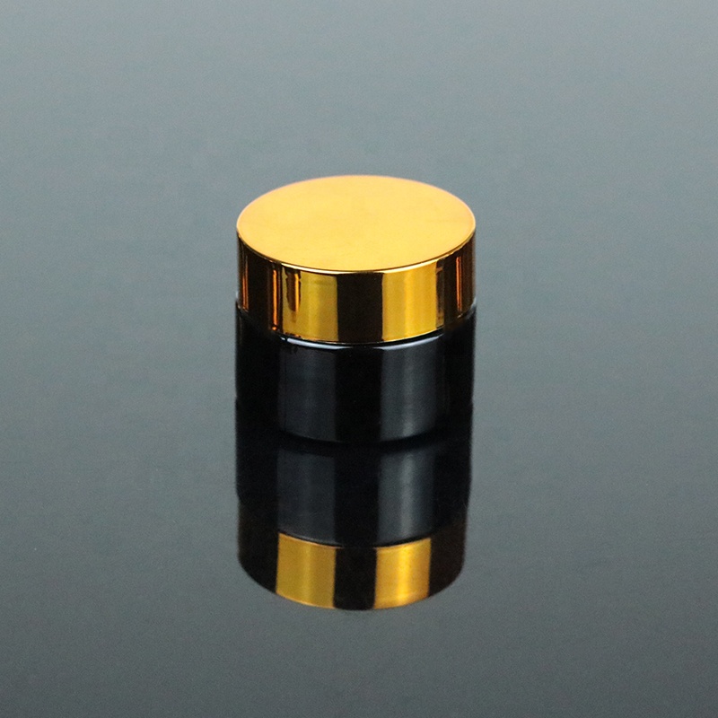2020 Custom 10g 10ml Amber Cream Container And Packaging Round Lip Balm Round Glass Jar With Gold Lid (GJM12)