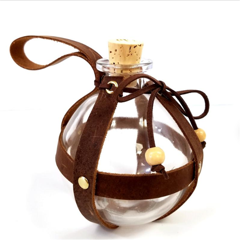 2020 Custom Wholesale Good Quality Liquid Bottle Leather Carrier Magic Potion Bottle Cover