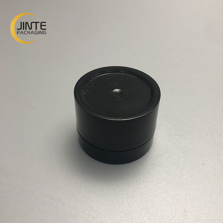 2020 Empty Cosmetic Foundation Container, Cheap 50g Bright Black Plastic Double Wall PP Cream Jar with lid/