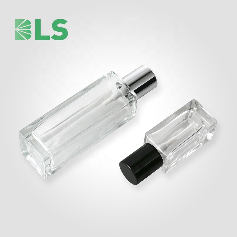 2020 Free Sample Luxury Manufacturer 30 ml 50 ml 100 ml Refillable Custom Empty Glass Square Foundation Bottle