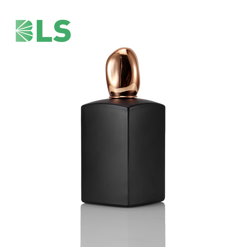 2020 Free Sample Luxury Manufacturer Wholesale 30ml 50ml 100ml Custom Empty Crimp Spray Square Black Glass Perfume Bottle