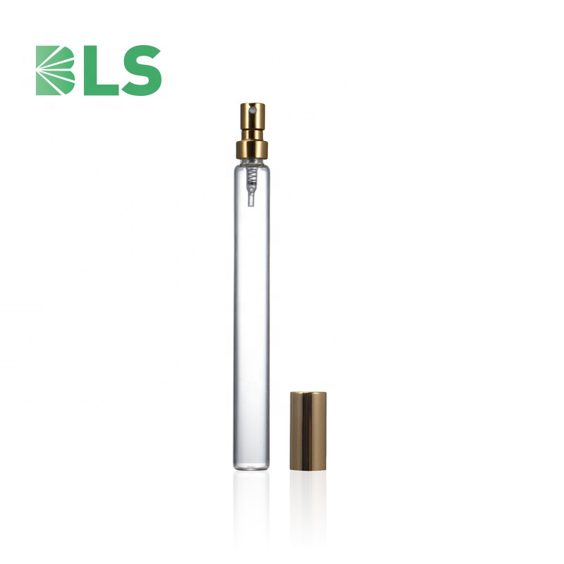 2020 Free Sample Wholesale pocket sized screw mini  5ml 10ml 15ml  crimp spray cylinder round glass spray bottle perfume