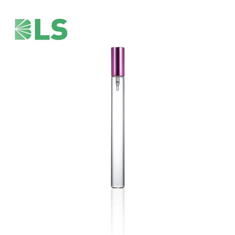 2020 Free Sample Wholesale pocket sized screw mini 5ml 10ml 15ml crimp spray cylinder round glass spray bottle perfume