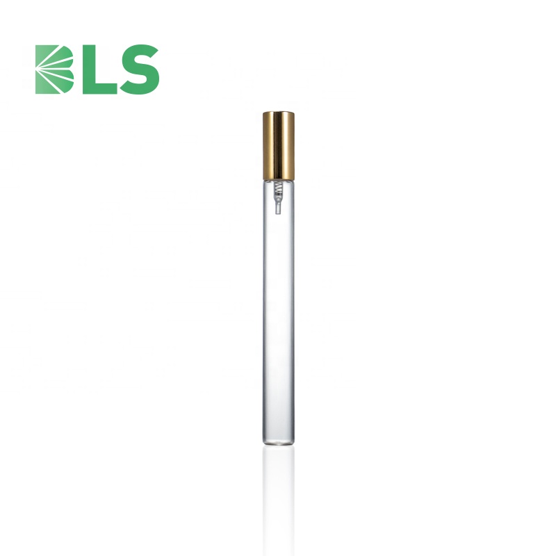 2020 Free Sample Wholesale pocket sized screw mini 5ml 10ml 15ml crimp spray cylinder round glass spray bottle perfume