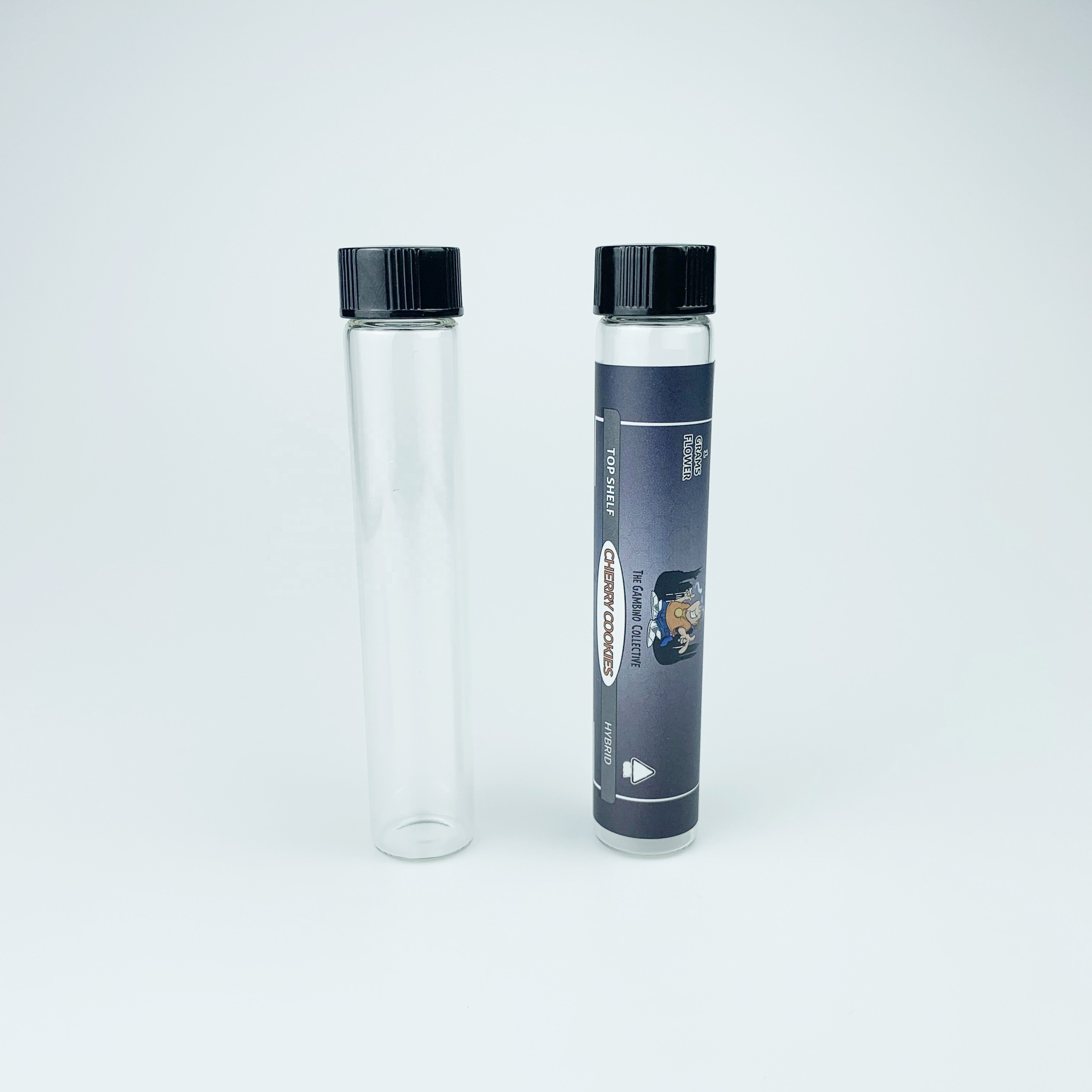 2020 Future Glass Pre Roll Tube with Label Top Sticker Hempblunts Joints Tube Vape 420 Packaging Custom Welcomed