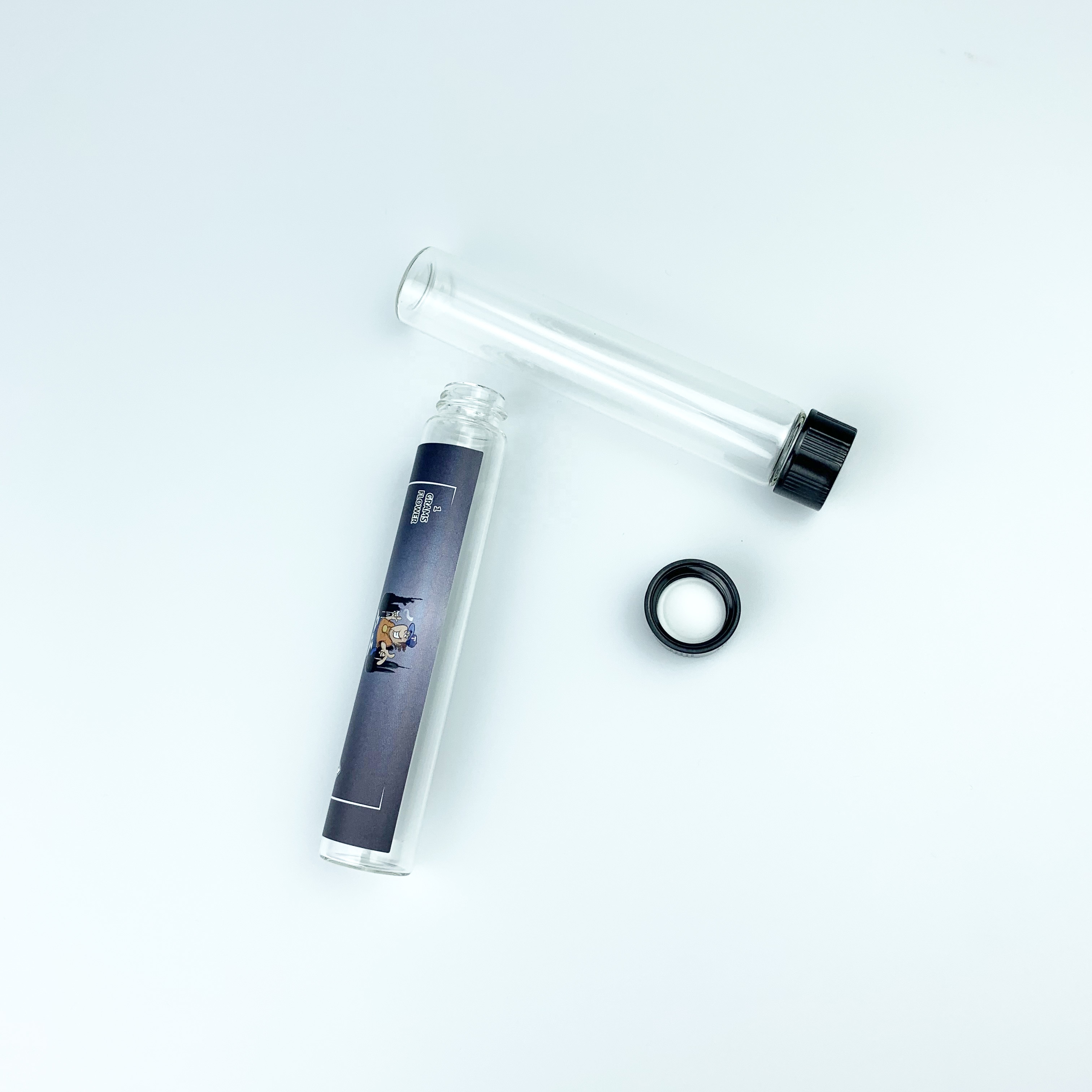 2020 Future Glass Pre Roll Tube with Label Top Sticker Hempblunts Joints Tube Vape 420 Packaging Custom Welcomed