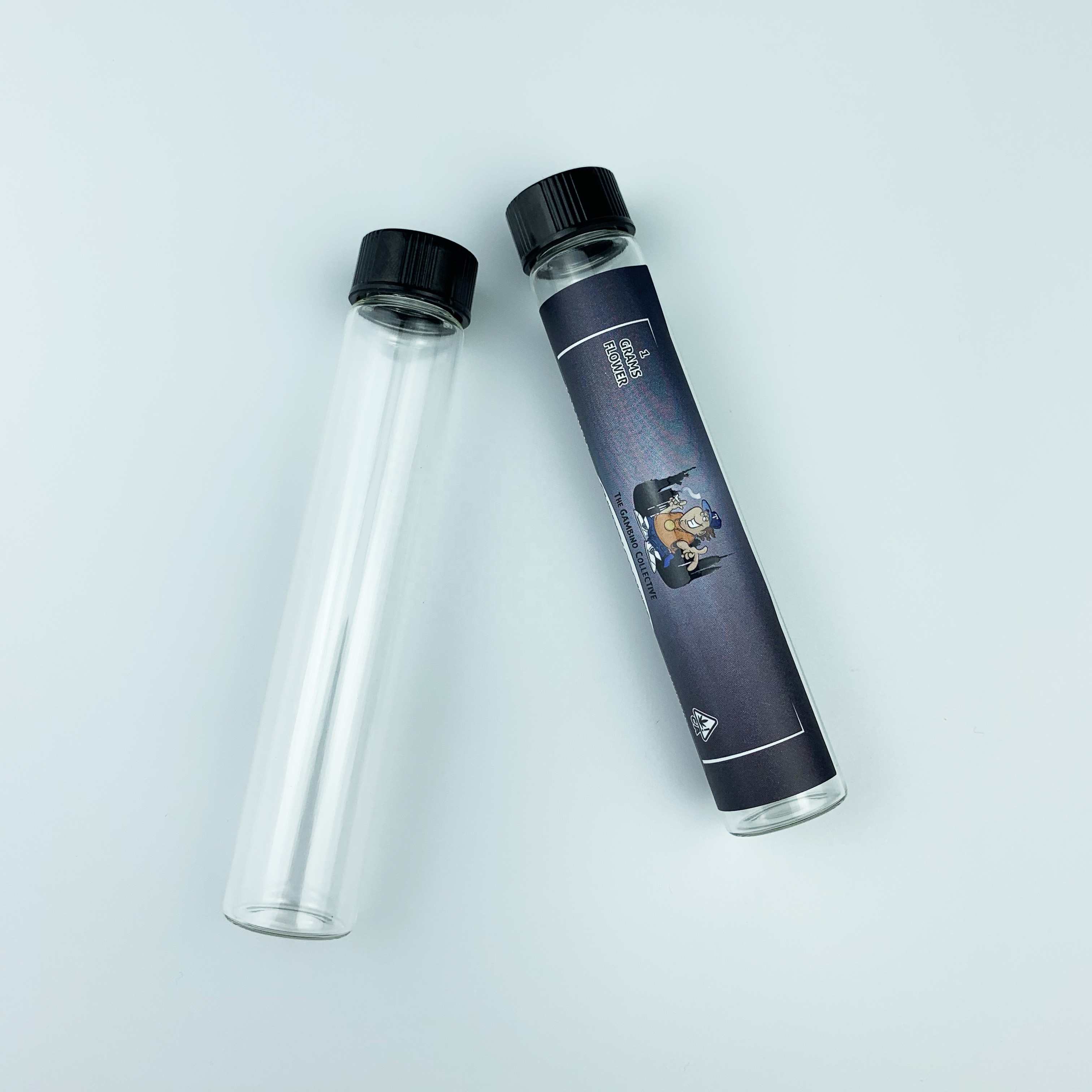 2020 Future Glass Pre Roll Tube with Label Top Sticker Hempblunts Joints Tube Vape 420 Packaging Custom Welcomed