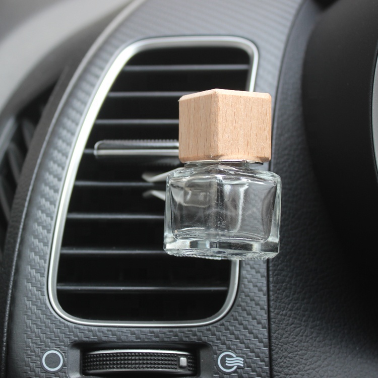 2020 High quality aroma art reed diffuser wood cover glass bottle fragrance oil perfume car outlet exhaust clamp