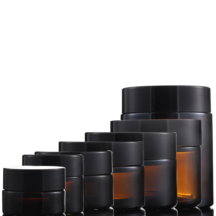 2020 Hot Sale  5g 10g 20g 30g 50g 60g 100g 120g  Cream Bottle Glass Cosmetic Jar Dark Brown Glass Cream Bottle Jar Wholesale