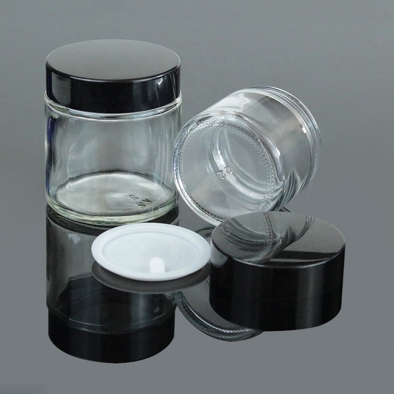 2020 Hot Sale 60ml 120ml Clear Round Cosmetic Glass Jar For Skin Care Cream (GJM33)