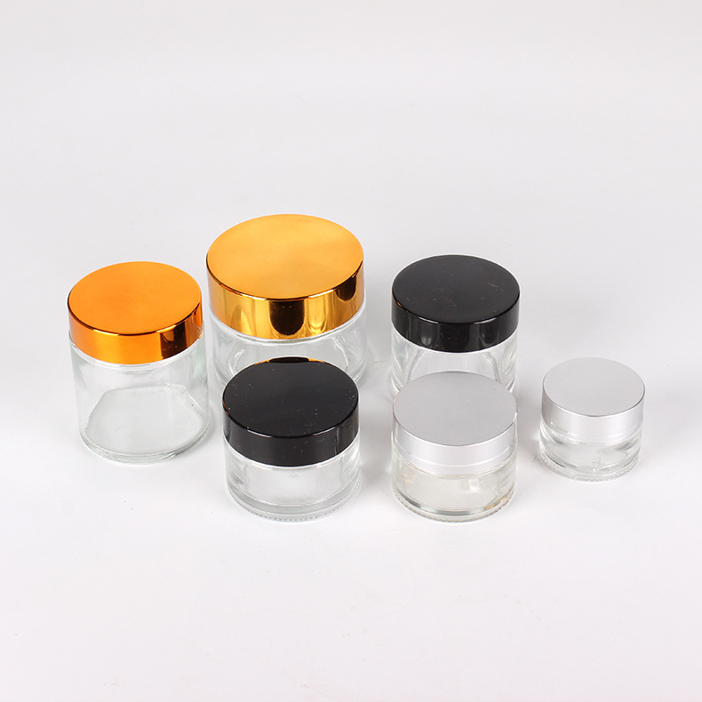 2020 Hot Sale Low MOQ 5g 10g 15g 20g 30g 50g 80g 100g Cream Jar Bottle With Golden Cover Bottle Cap Luxury Cosmetic Bottling