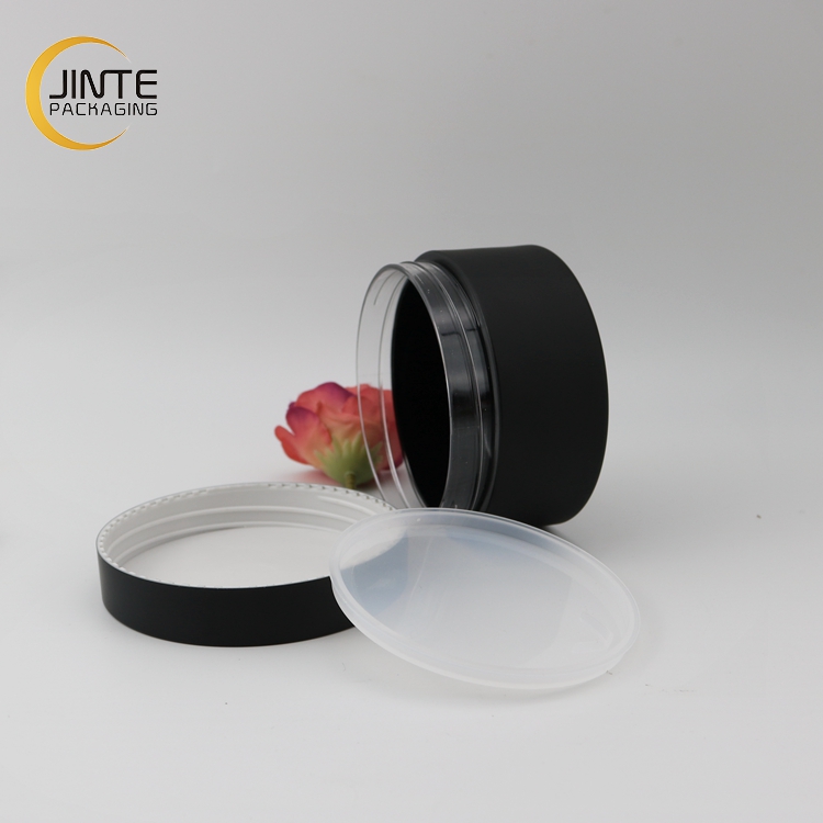 2020 Hot Sales Matte Black Plastic Body Butter Round Jars Empty Cosmetic Skin Cream Jars 150ml