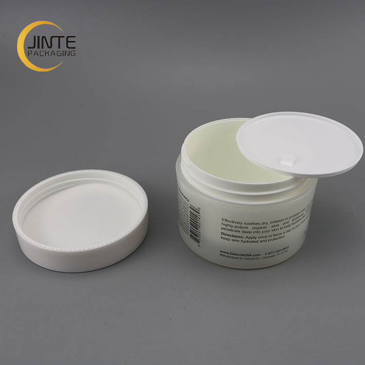 2020 Luxury Frosted PP Plastic Cosmetics 8oz 250ml Clear Frost Hair Pomade PP Jar With White Lid