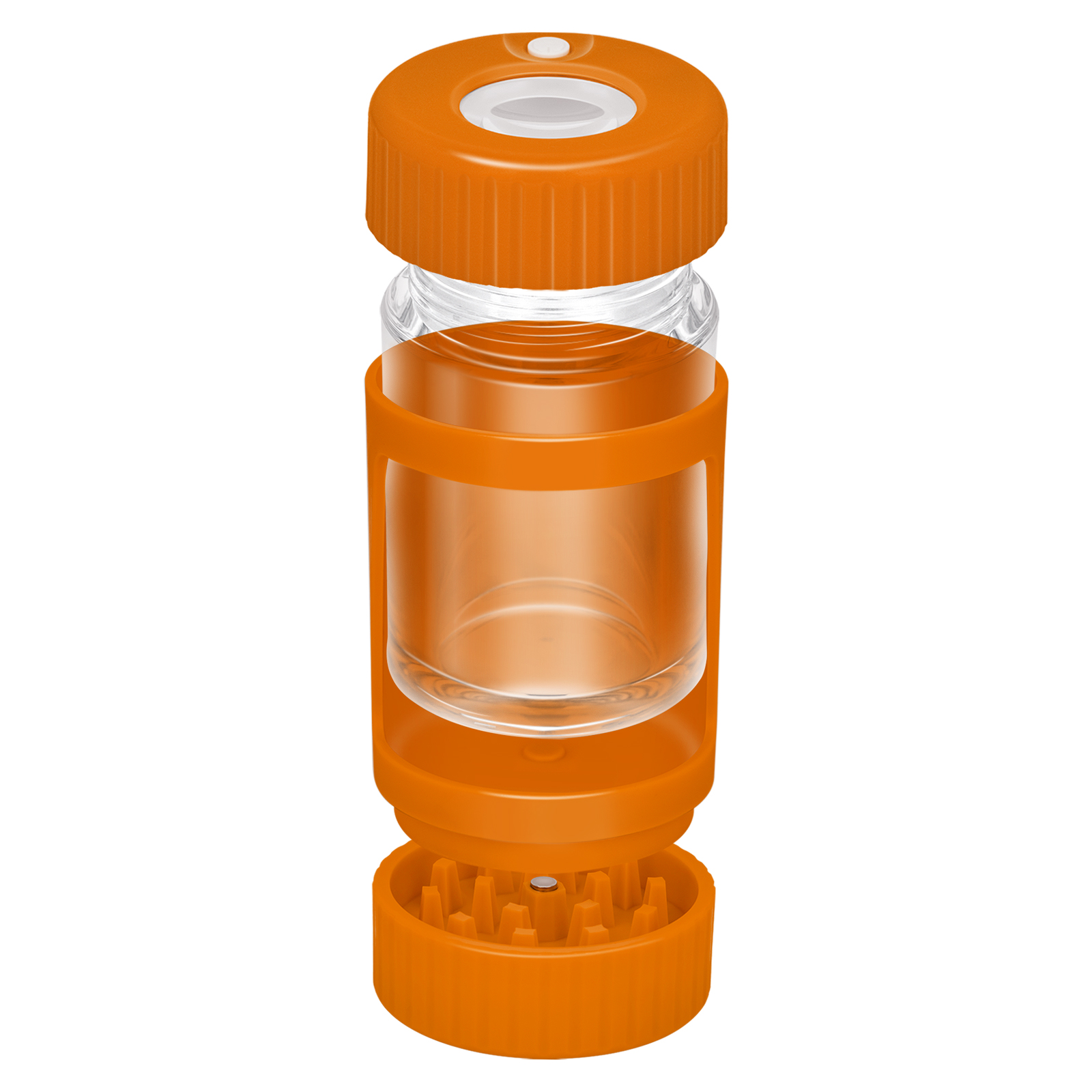 2020 Magnifying Weed Stash Jar Air Tight Glass Storage Herb Container LED Light Mag Jar with Grinder