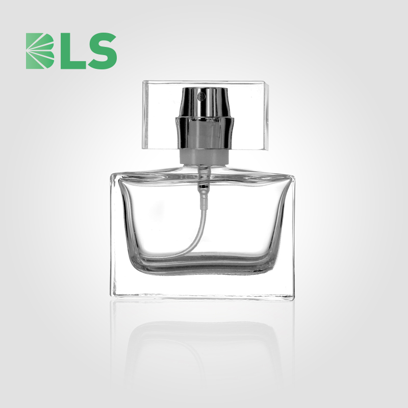 2020 Manufacturer Wholesale Luxury Refillable Custom Purple Cap Empty Spray Clear Mini 20ml Square Glass Perfume Bottle