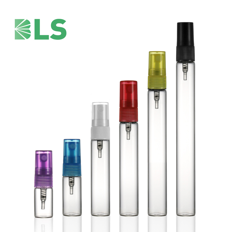 2020 Mini pocket bottles spray 1ml 2ml 3ml 5ml 8ml screw type clear caps 10ml glass vial