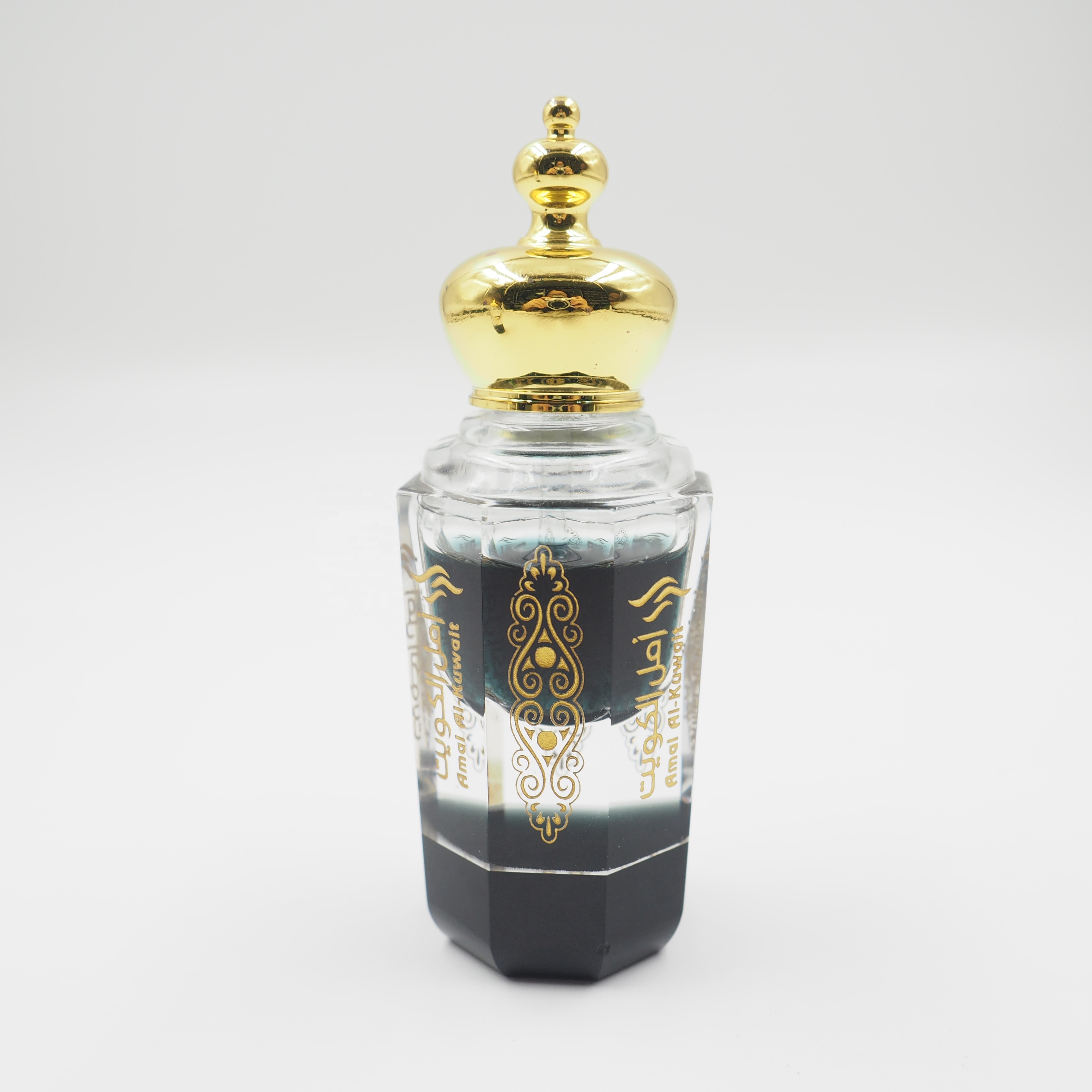 2020 New 12ml Luxurious Octagonal Attar Oil Crystal Glass Bottle With Zamac Cap