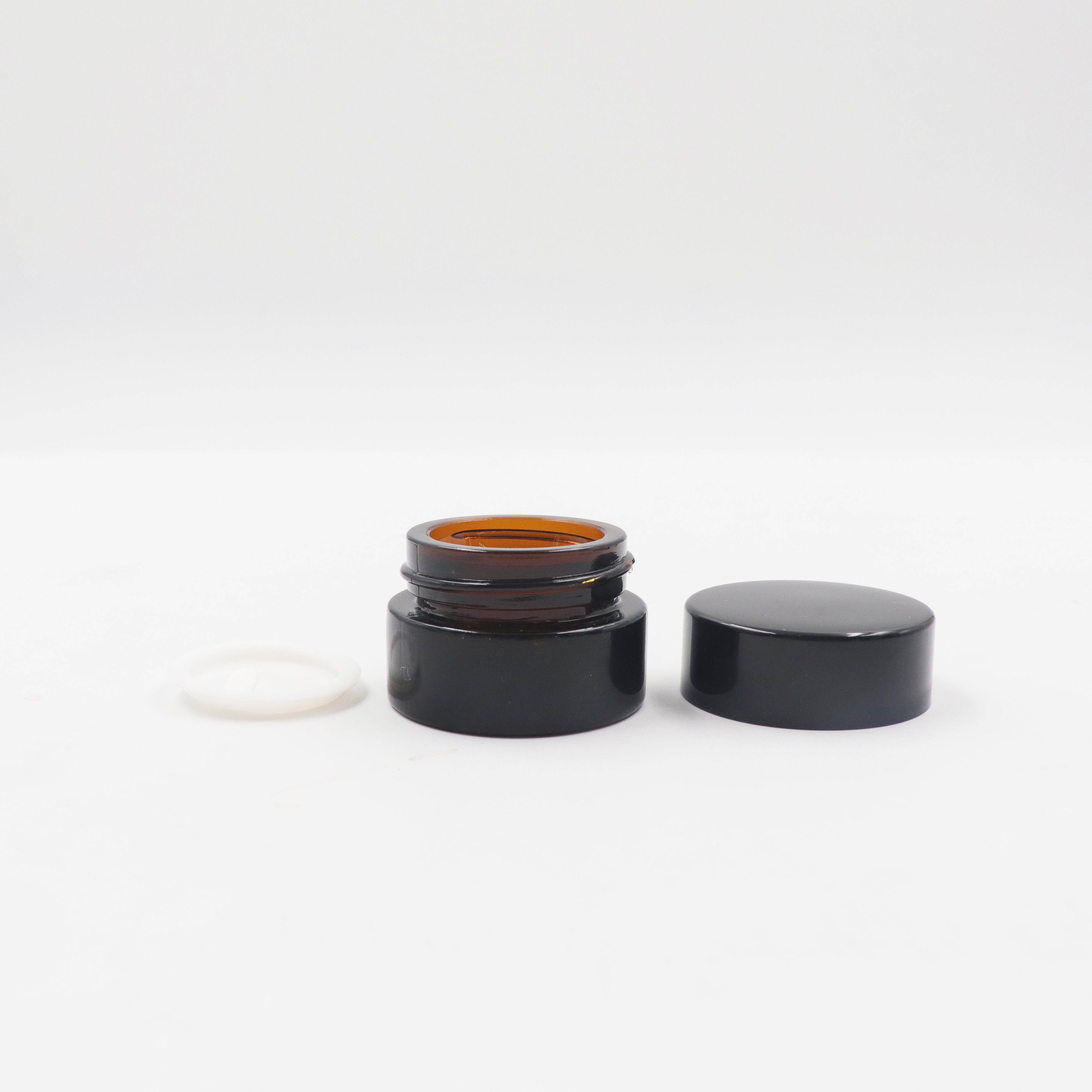 2020 New 5ml 10ml 15ml 20ml 30ml 50ml Customized Aluminium Round Lid Amber Brown Blue Green Cream Bottle Glass Jar