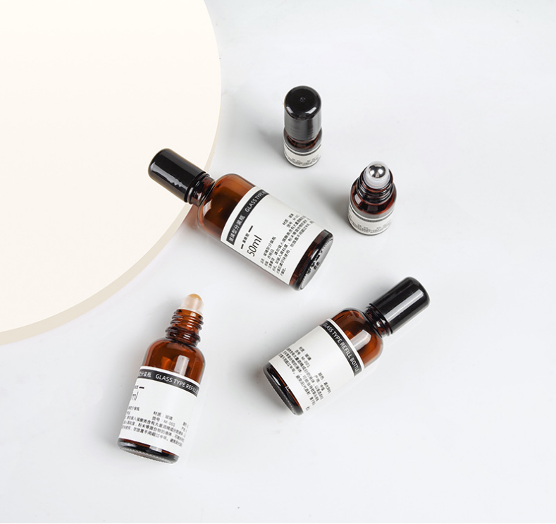 2020 New Amber clear perfume Empty 5ml 10ml 15ml 20ml 50ml  100ml Cosmetic Essential Oil Glass Roll On Bottle