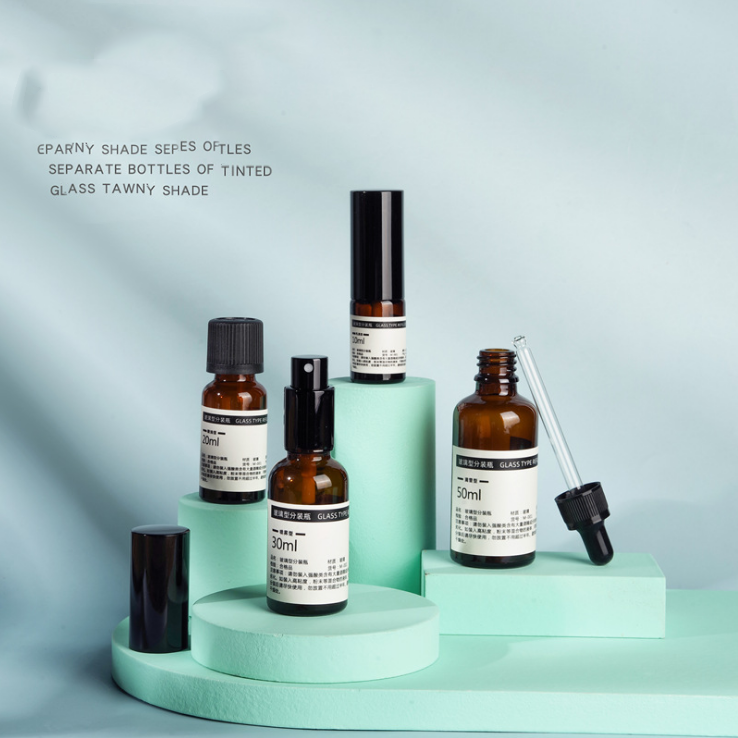 2020 New Amber clear perfume Empty 5ml 10ml 15ml 20ml 50ml 100ml Cosmetic Essential Oil Glass Roll On Bottle