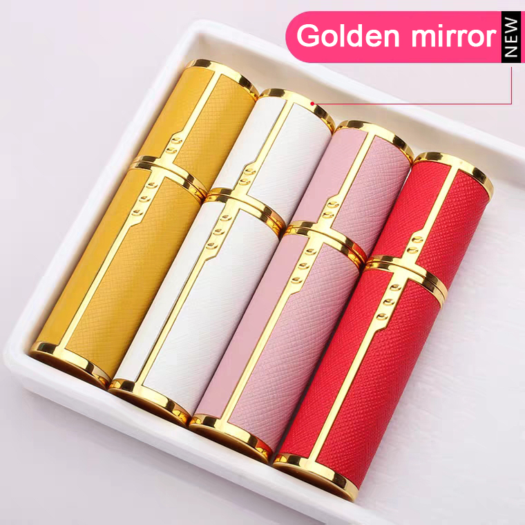 2020 New Arrival 5ml Leather Refillable Perfume Atomizer Mini Glass Bottle With Lid Decorative Perfume Bottle Small