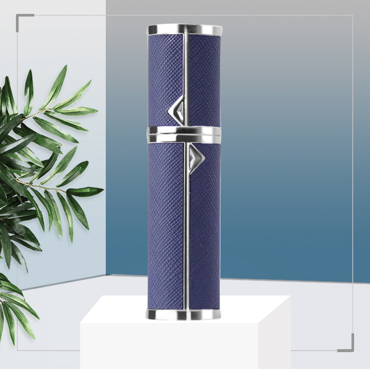 2020 New Arrival 5ml Leather Refillable Perfume Atomizer Mini Glass Bottle With Lid Decorative Perfume Bottle Small