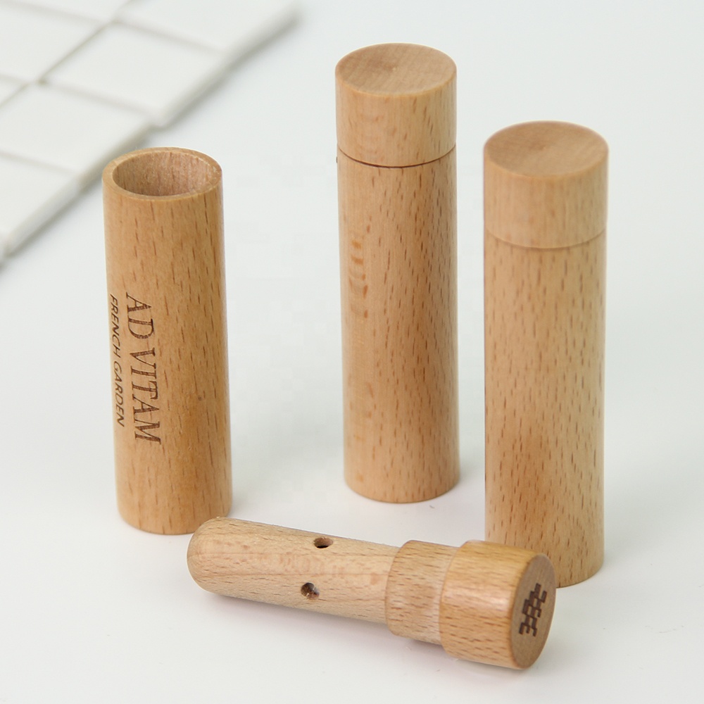 2020 New Arrival material Wood empty essential oil nasal inhale tube bottle with stick