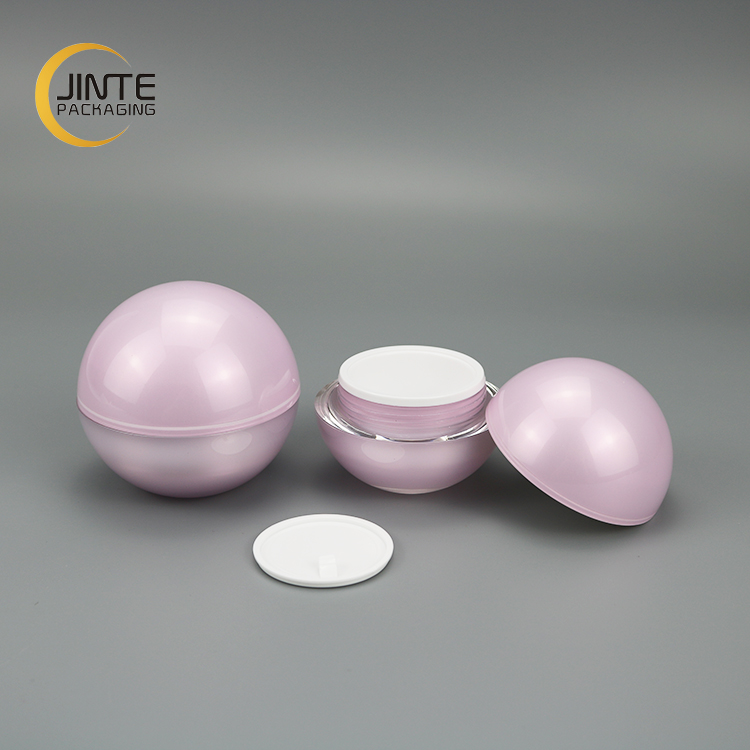2020 New Cosmetic Packaging China Suppliers 15g 30g 50g Pink Ball Acrylic Cream Jar