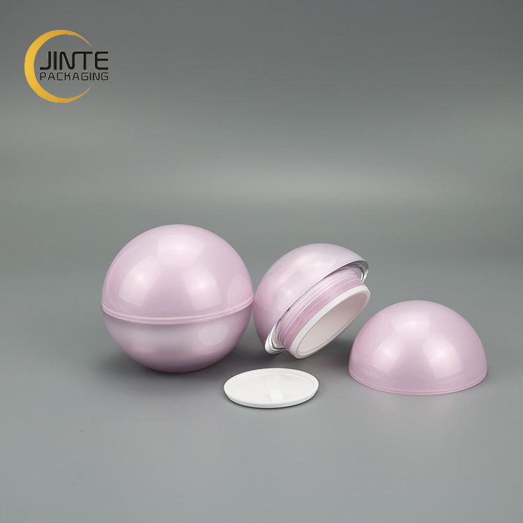 2020 New Cosmetic Packaging China Suppliers 15g 30g 50g Pink Ball Acrylic Cream Jar
