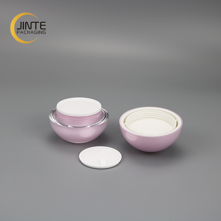 2020 New Cosmetic Packaging China Suppliers 15g 30g 50g Pink Ball Acrylic Cream Jar