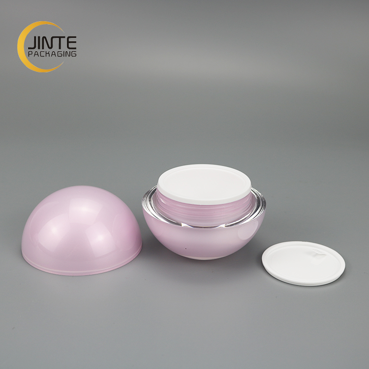 2020 New Cosmetic Packaging China Suppliers 15g 30g 50g Pink Ball Acrylic Cream Jar
