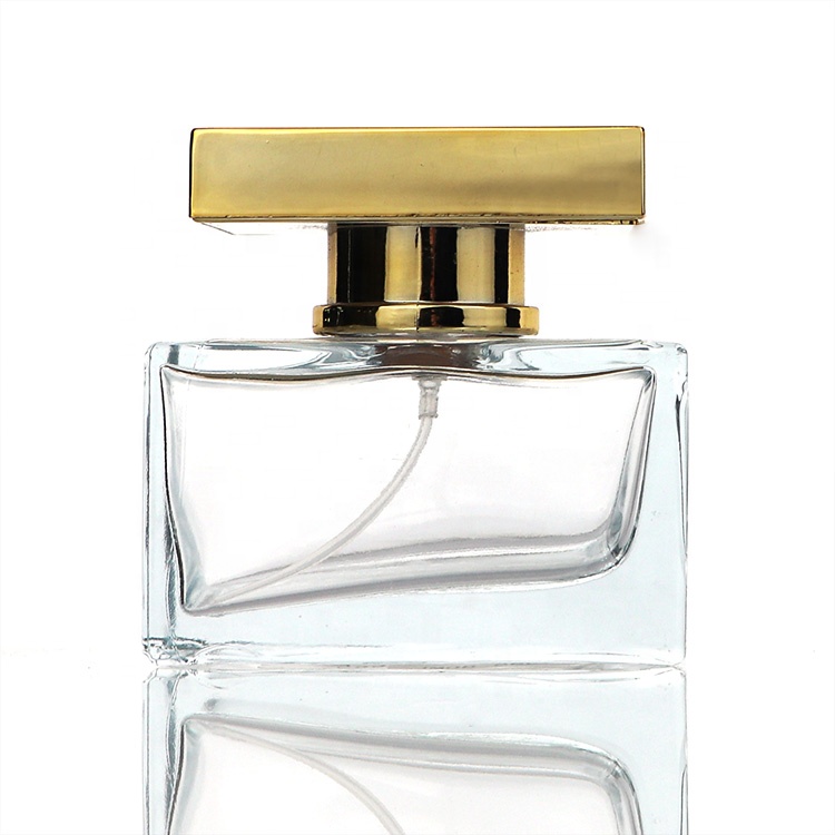 2020 New Custom 80ml 125ml Square Heavy Glass Crimp Spray Perfume Bottles