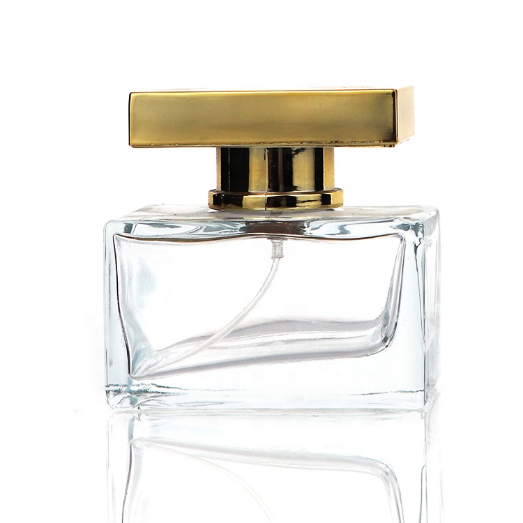 2020 New Custom 80ml 125ml Square Heavy Glass Crimp Spray Perfume Bottles