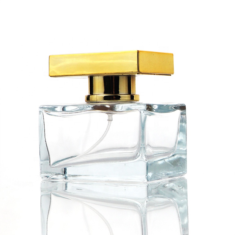 2020 New Custom 80ml 125ml Square Heavy Glass Crimp Spray Perfume Bottles