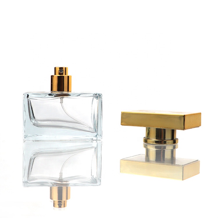 2020 New Custom 80ml 125ml Square Heavy Glass Crimp Spray Perfume Bottles