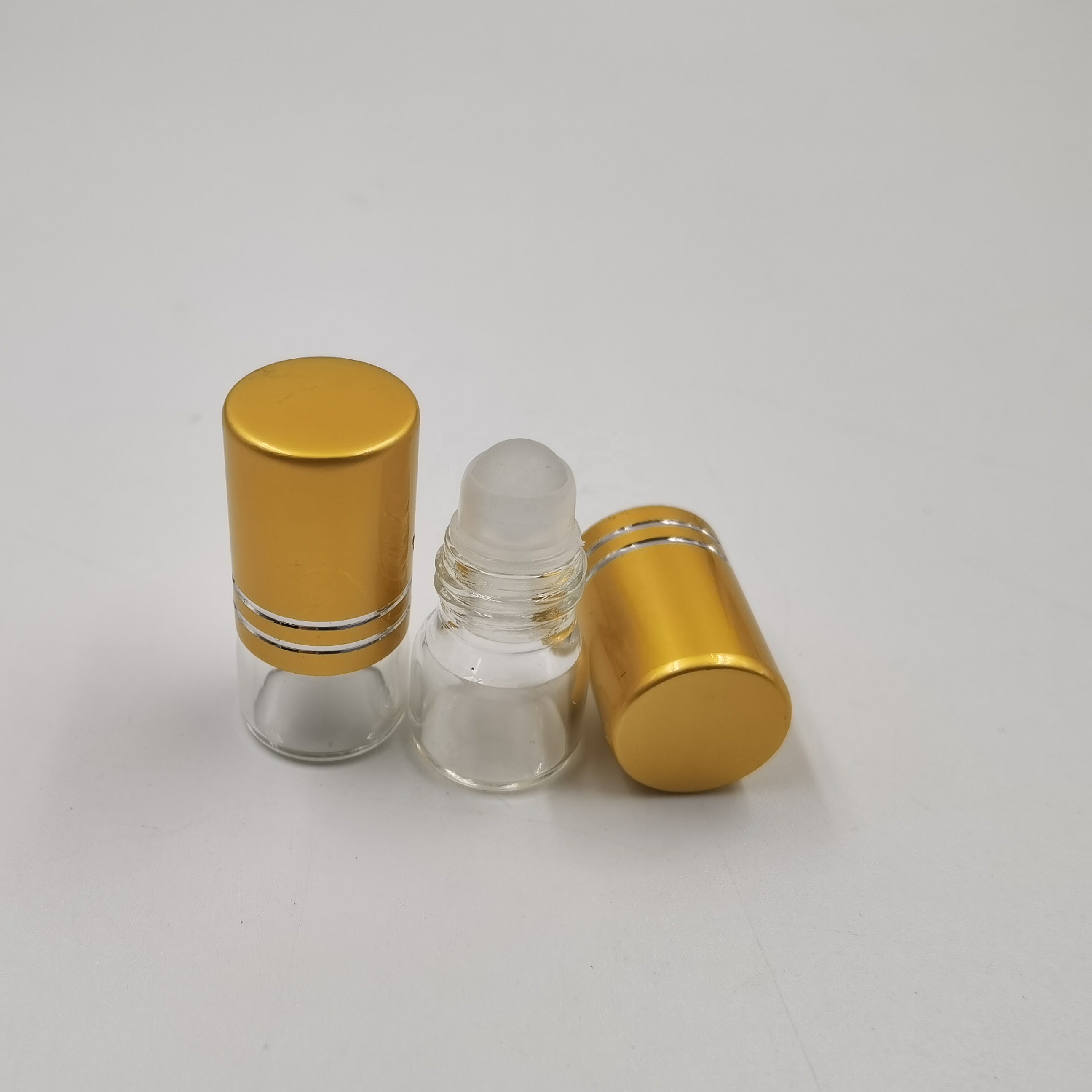 2020 New Design 1ML Wholesale Arabian Attar Roll On Amber Mini Glass Bottle For Oud Oil And Perfume