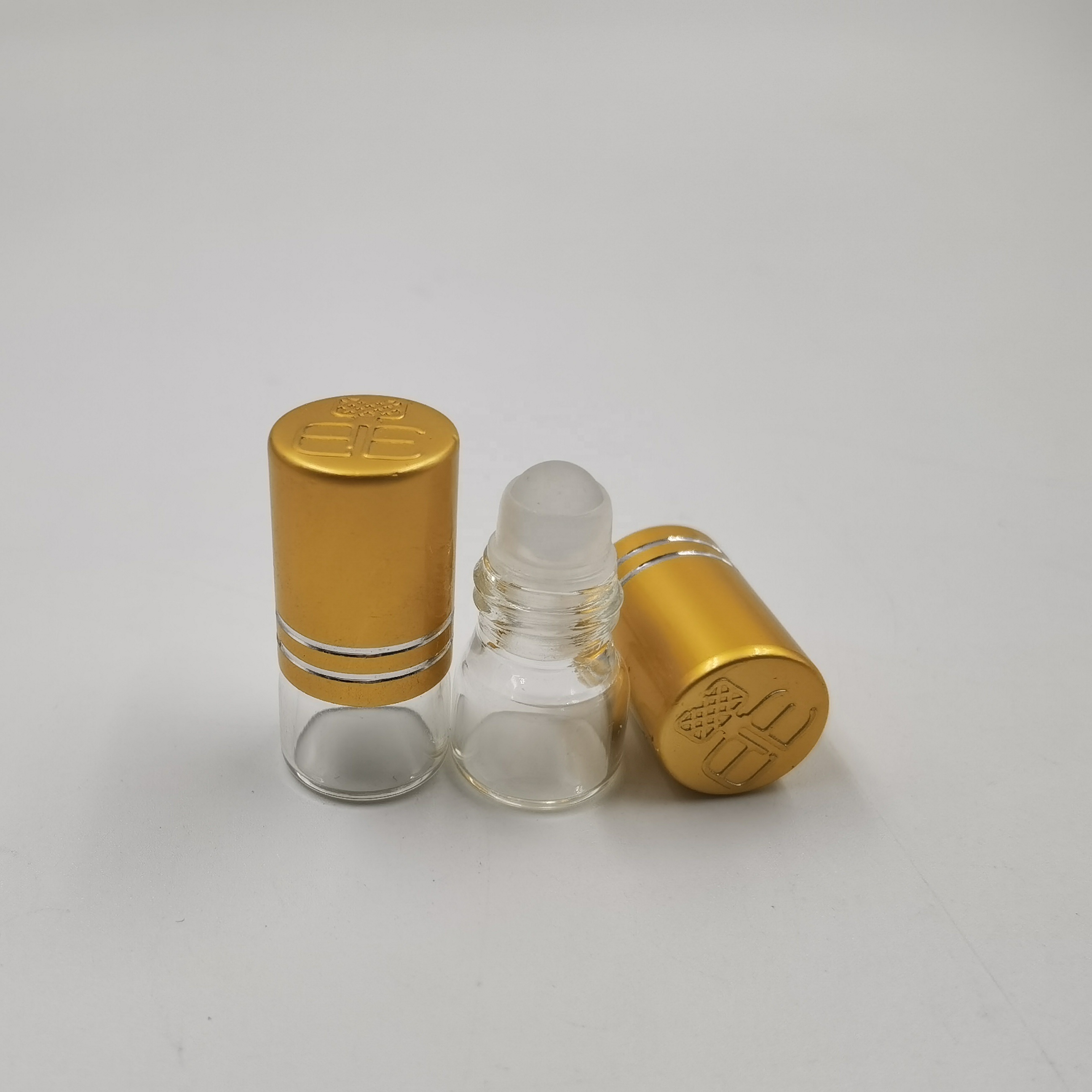 2020 New Design 1ML Wholesale Arabian Attar Roll On Amber Mini Glass Bottle For Oud Oil And Perfume