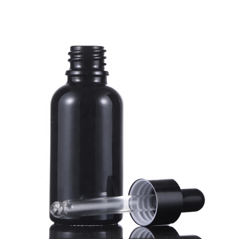 2020 New Design 5ml 10ml 15ml 20ml 30ml Black Glass Dropper Bottle For Essential Oil With Perfume