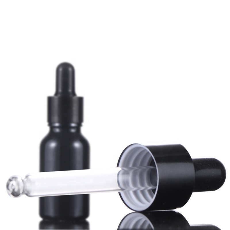 2020 New Design 5ml 10ml 15ml 20ml 30ml Black Glass Dropper Bottle For Essential Oil With Perfume