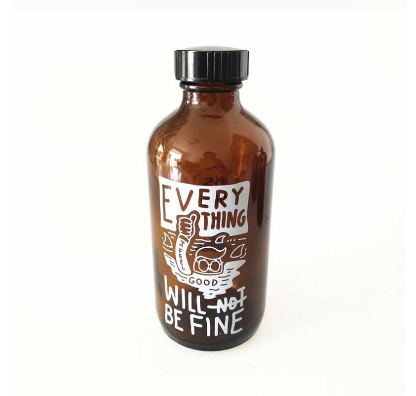 2020 New Design 8oz Clear Kombucha Glass Bottles white cold brew bottle With Screw Lid Aluminum Cap and logo printing