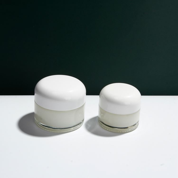 2020 New Design Black Paint Glass Cream Jar with Round Corner Lid