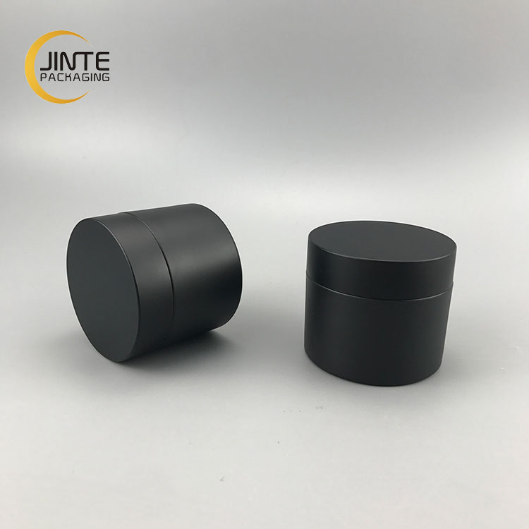 2020 New Design Cheap Plastic Cosmetics, 150ml /5oz Matte Black Hair Pomade Double wall PP Jar With Lid.
