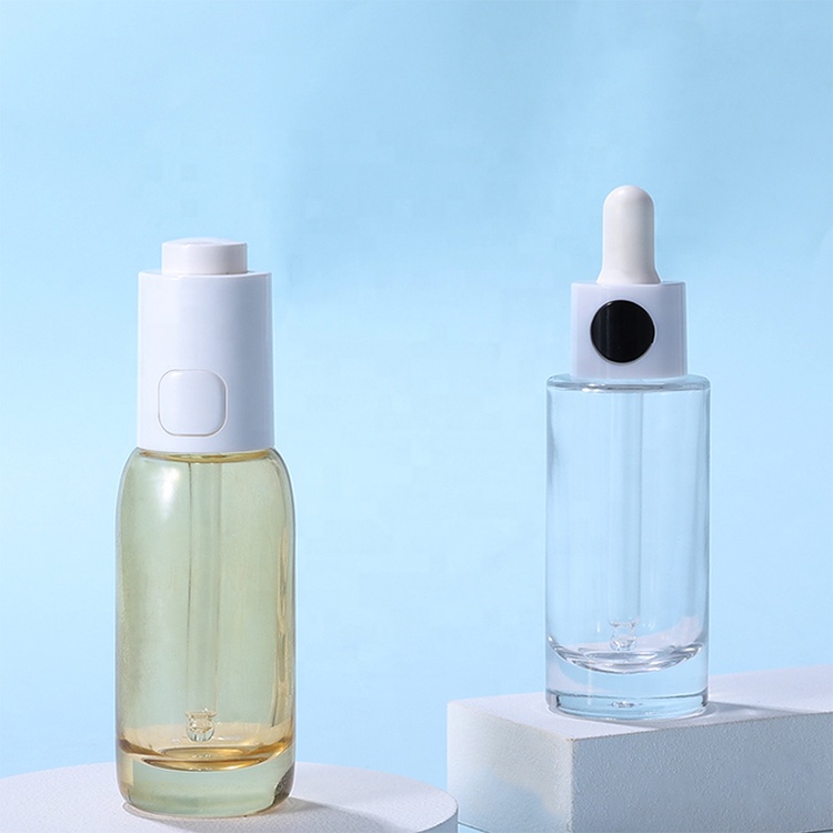2020 New Design Custom 30ml Glass Dropper Bottle With Button lid design For Essential Oil