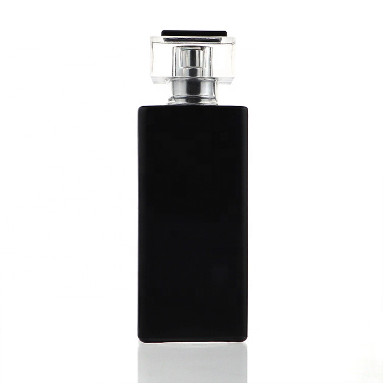 2020 New Design Luxury Square Perfume Bottle Black Glass 100 ml Wholesale
