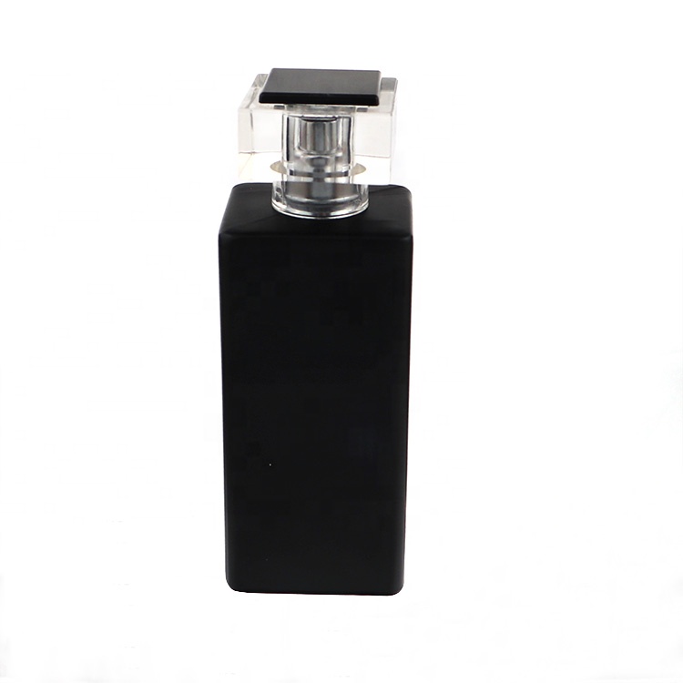 2020 New Design Luxury Square Perfume Bottle Black Glass 100 ml Wholesale
