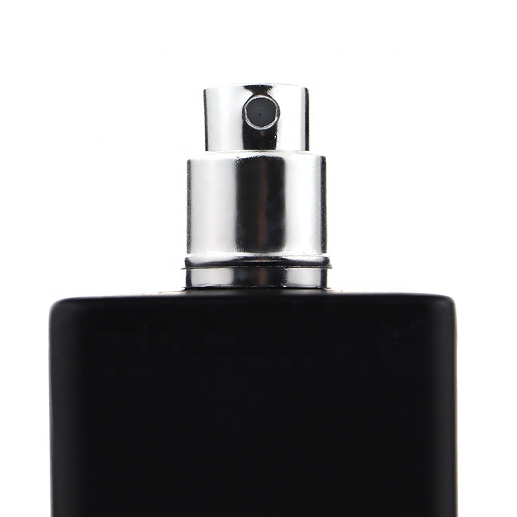 2020 New Design Luxury Square Perfume Bottle Black Glass 100 ml Wholesale