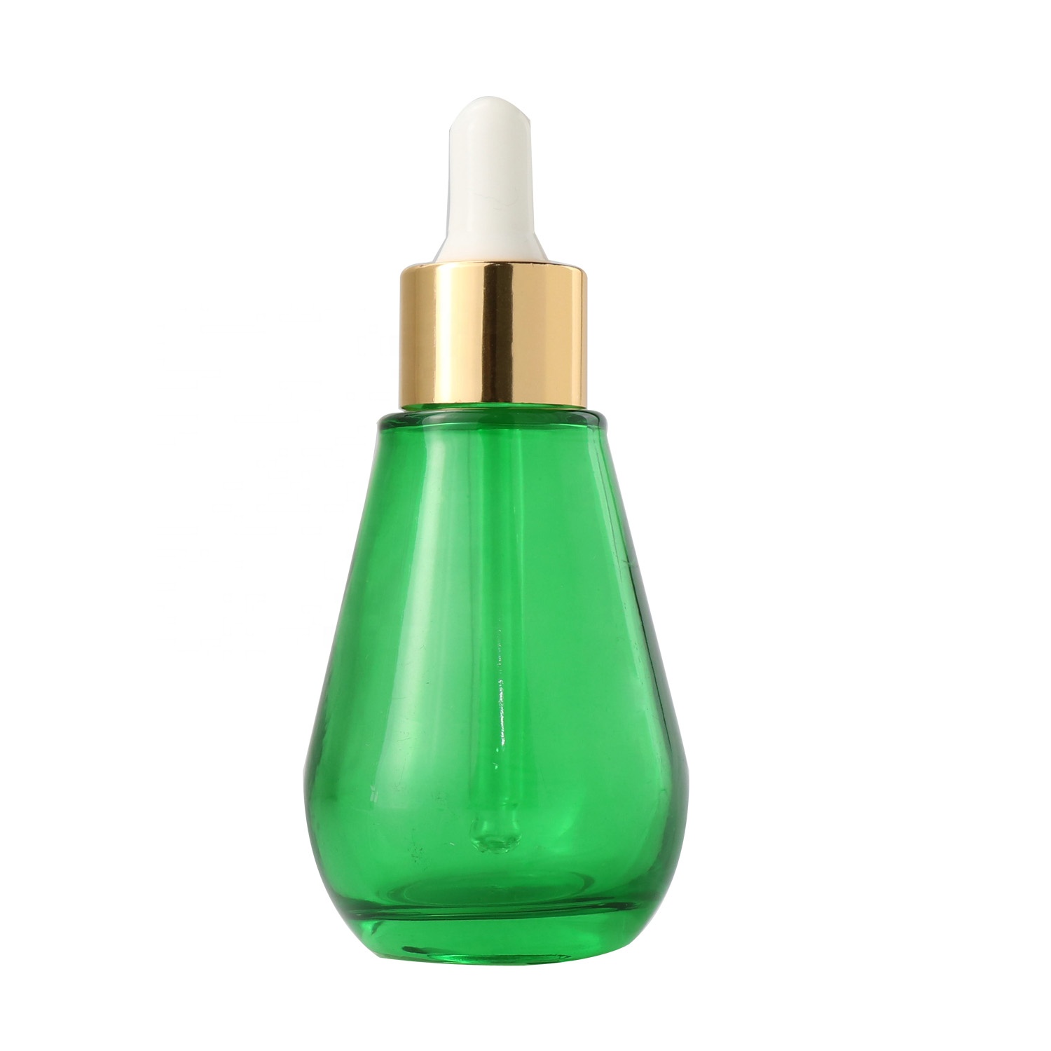 2020 New Empty Clear Green Blue Glass Luxury Flat Essential Oil Bottle Serum Fancy Pink Dropper Bottle 30ml