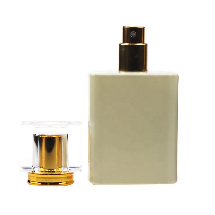 2020 New Product Luxury Square Empty Perfume Bottle Atomizer 50 ml With Clear Cap For Women